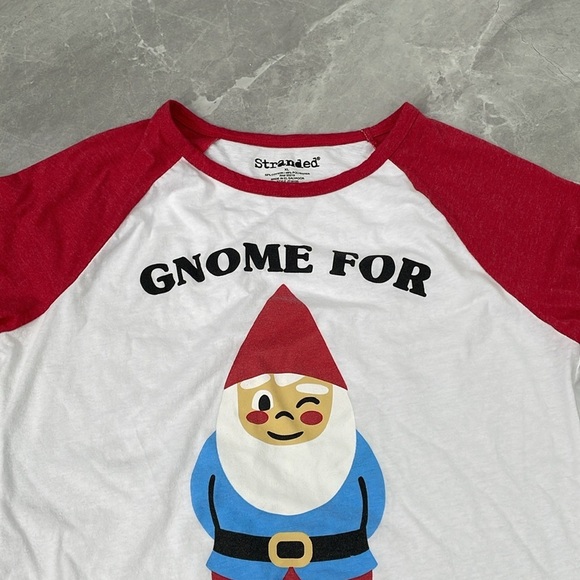 Women's “Gnome For The Holidays” Stranded 3/4th Sleeve Christmas Shirt XL - Picture 2 of 12